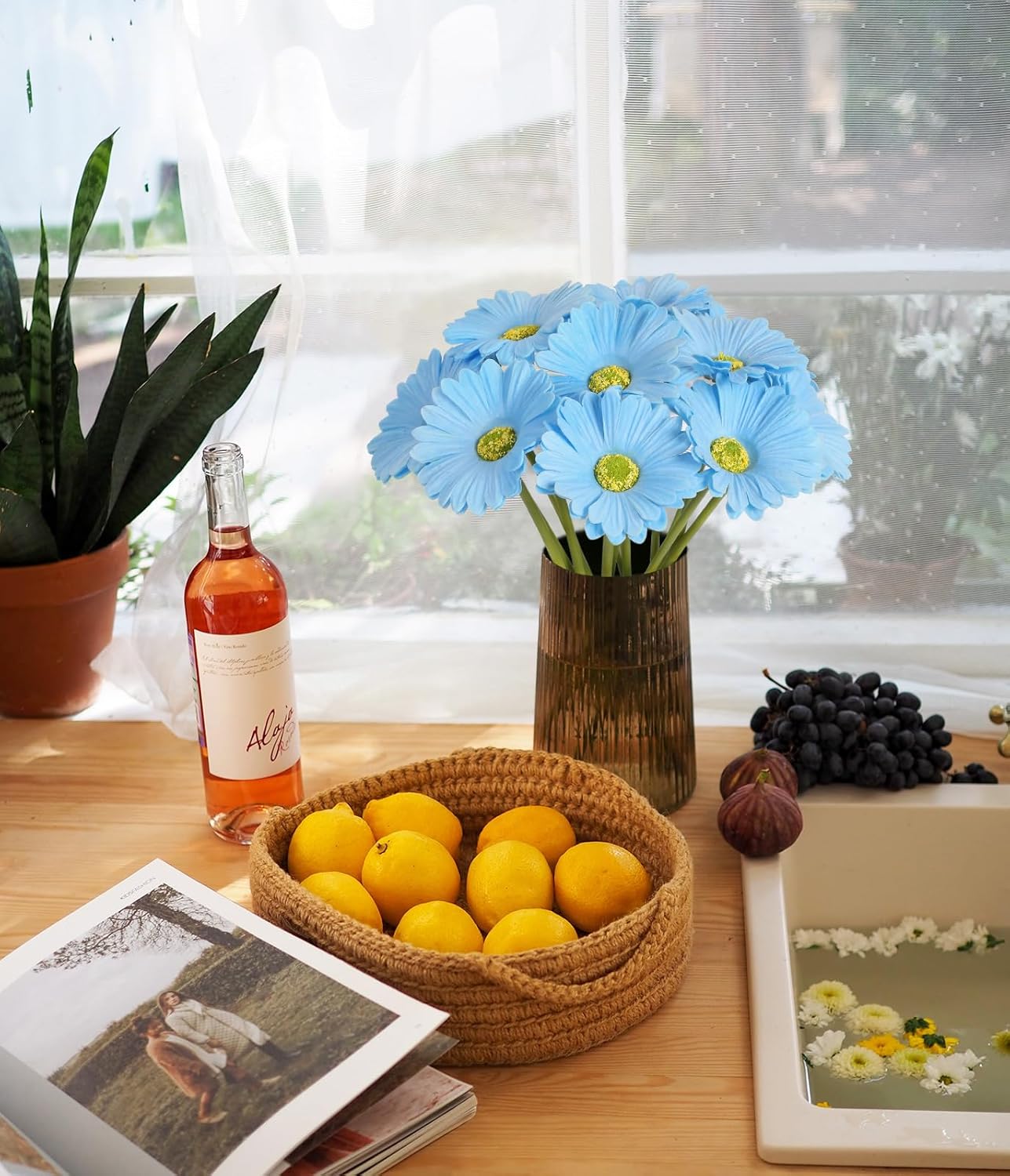 Daisy Flowers Artificial,20PCS Yellow Gerbera Daisy Artificial Flowers Fake Daisies for Wedding Party Office Home Decorations(Yellow)