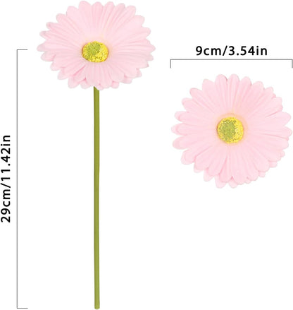 Daisy Flowers Artificial,20PCS Yellow Gerbera Daisy Artificial Flowers Fake Daisies for Wedding Party Office Home Decorations(Yellow)