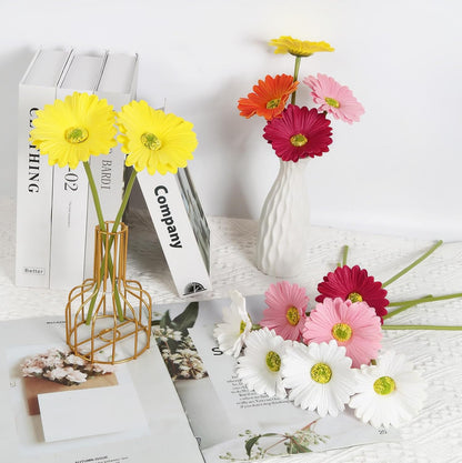 Daisy Flowers Artificial,20PCS Yellow Gerbera Daisy Artificial Flowers Fake Daisies for Wedding Party Office Home Decorations(Yellow)