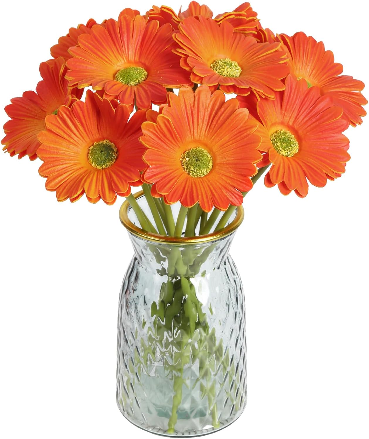 Daisy Flowers Artificial,20PCS Yellow Gerbera Daisy Artificial Flowers Fake Daisies for Wedding Party Office Home Decorations(Yellow)