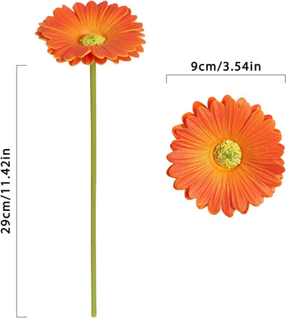 Daisy Flowers Artificial,20PCS Yellow Gerbera Daisy Artificial Flowers Fake Daisies for Wedding Party Office Home Decorations(Yellow)