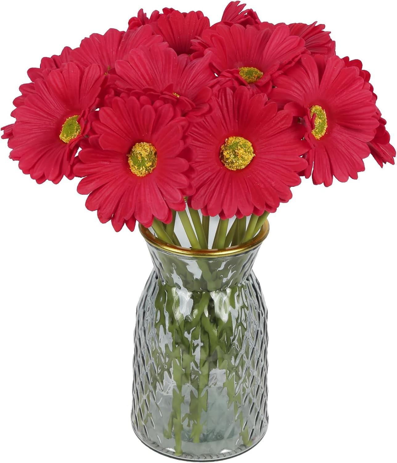 Daisy Flowers Artificial,20PCS Yellow Gerbera Daisy Artificial Flowers Fake Daisies for Wedding Party Office Home Decorations(Yellow)