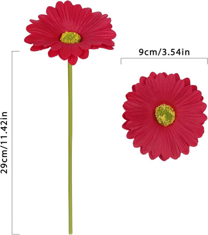 Daisy Flowers Artificial,20PCS Yellow Gerbera Daisy Artificial Flowers Fake Daisies for Wedding Party Office Home Decorations(Yellow)