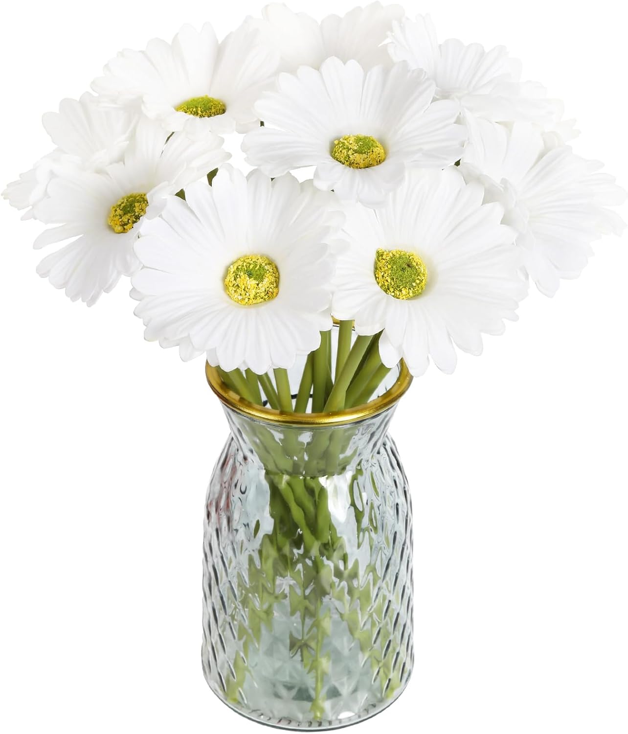 Daisy Flowers Artificial,20PCS Yellow Gerbera Daisy Artificial Flowers Fake Daisies for Wedding Party Office Home Decorations(Yellow)