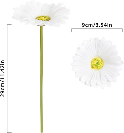 Daisy Flowers Artificial,20PCS Yellow Gerbera Daisy Artificial Flowers Fake Daisies for Wedding Party Office Home Decorations(Yellow)