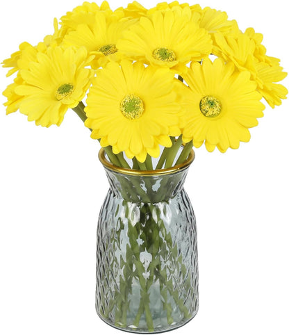 Daisy Flowers Artificial,20PCS Yellow Gerbera Daisy Artificial Flowers Fake Daisies for Wedding Party Office Home Decorations(Yellow)
