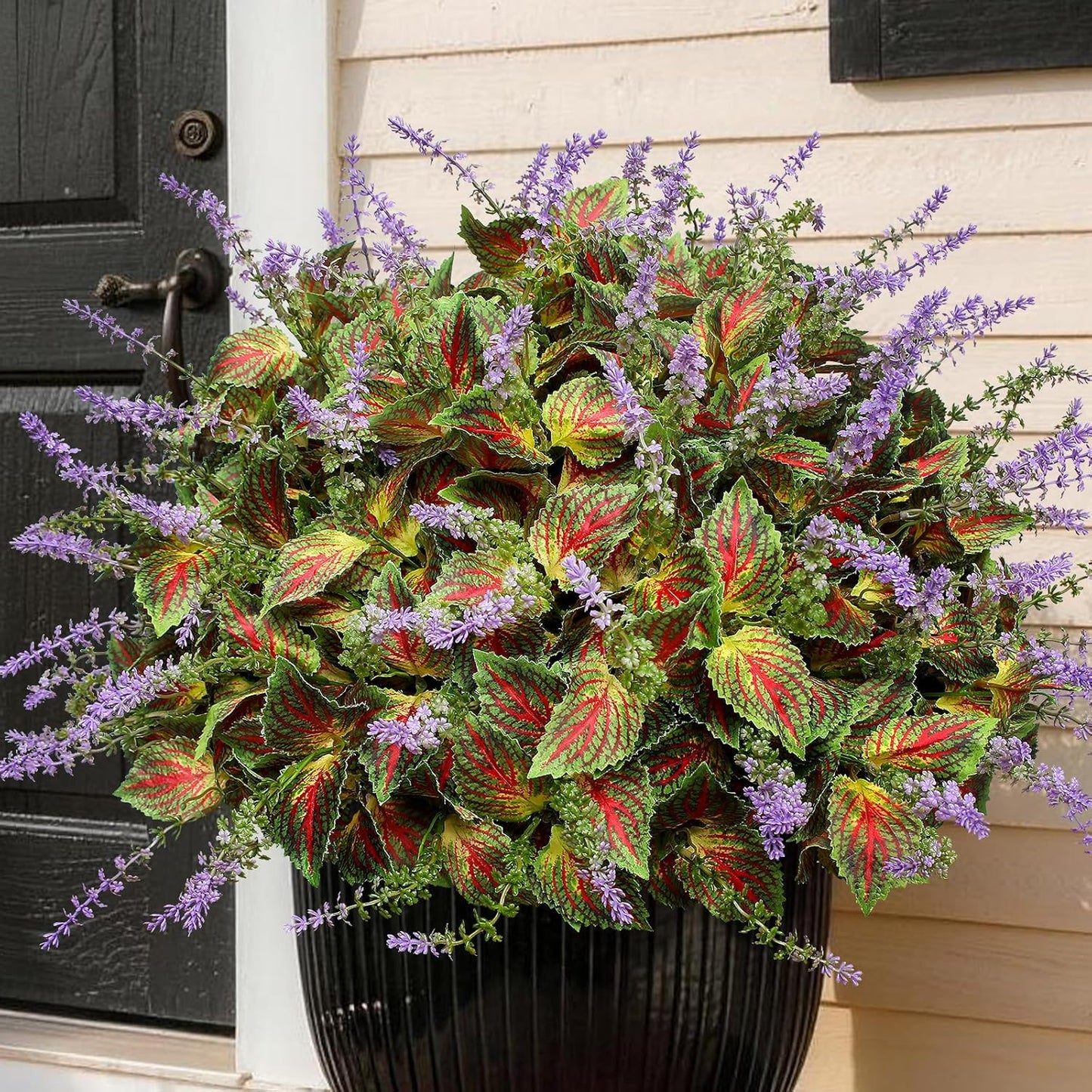 12 Bundles Artificial Coleus Flowers | UV Resistant No Fade Silk Faux Plants | Spring Summer Outdoor Fake Greenery for Garden Patio Planters Front Porch Pathway Decor (Yellow)
