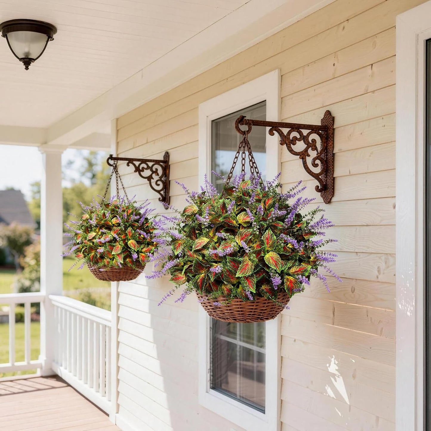 12 Bundles Artificial Coleus Flowers | UV Resistant No Fade Silk Faux Plants | Spring Summer Outdoor Fake Greenery for Garden Patio Planters Front Porch Pathway Decor (Yellow)