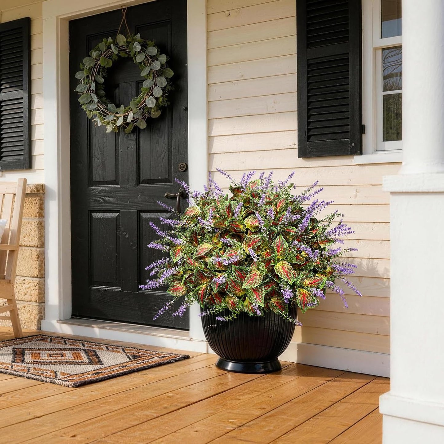 12 Bundles Artificial Coleus Flowers | UV Resistant No Fade Silk Faux Plants | Spring Summer Outdoor Fake Greenery for Garden Patio Planters Front Porch Pathway Decor (Yellow)