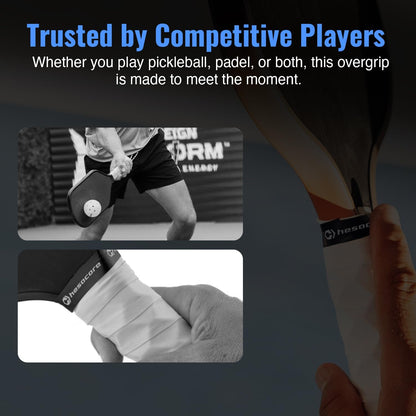 Hesatac Overgrip Tape – for Pickleball, Padel & Tennis – Made for Grips – Sweat Absorbing, Soft, Anti-Slip, Stretchable Overgrip
