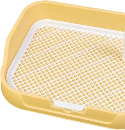 Dog Potty Toilet with Column Pet Training Toilet with Grid for Indoor Porch Floor Pee Pad Holder Dog for Puppy Dog, Yellow
