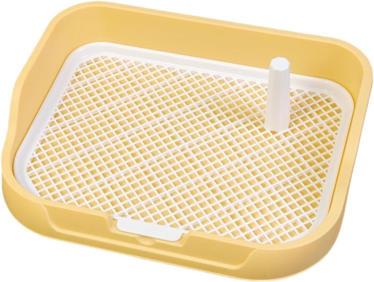 Dog Potty Toilet with Column Pet Training Toilet with Grid for Indoor Porch Floor Pee Pad Holder Dog for Puppy Dog, Yellow