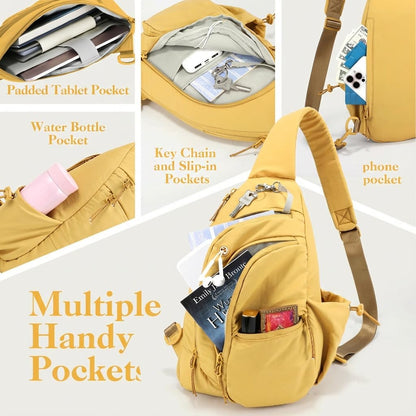 Sling Bag for Women, Anti-Theft RFID Nylon Crossbody Purse with Adjustable Strap for Travel & Shopping