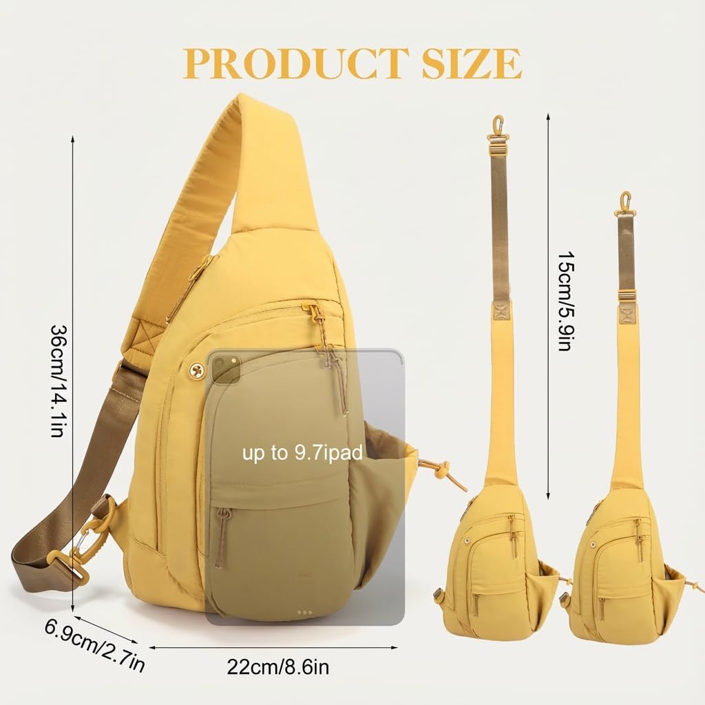 Sling Bag for Women, Anti-Theft RFID Nylon Crossbody Purse with Adjustable Strap for Travel & Shopping