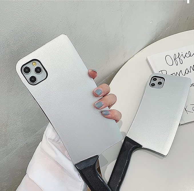 Creative Case Compatible with iPhone 17 Pro Max, Fun Unique 3D Kitchen Knife Shape Case High Imitation Spoof Funny Anti-Drop Protection Silver