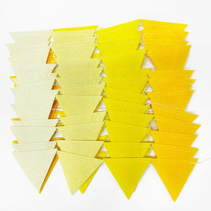 Yellow Party Decorations Ombre Yellow Felt Hanging Triangle Mini Bunting Pennant Banner Flag for Birthday Wedding Shower Bridal Shower Engagement Lemon Bee Sunflower Party Decor Supplies