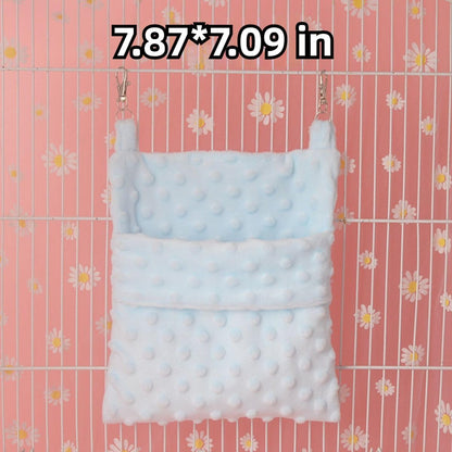 Hamster Sleeping Bag with Hooks Small Animals Sleep Pouch Bad Small Pet Hanging Hammock Warm Soft Hideout for Sugarglider Hamster Rat Squirrels (Yellow)