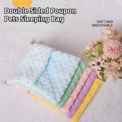 Hamster Sleeping Bag with Hooks Small Animals Sleep Pouch Bad Small Pet Hanging Hammock Warm Soft Hideout for Sugarglider Hamster Rat Squirrels (Yellow)