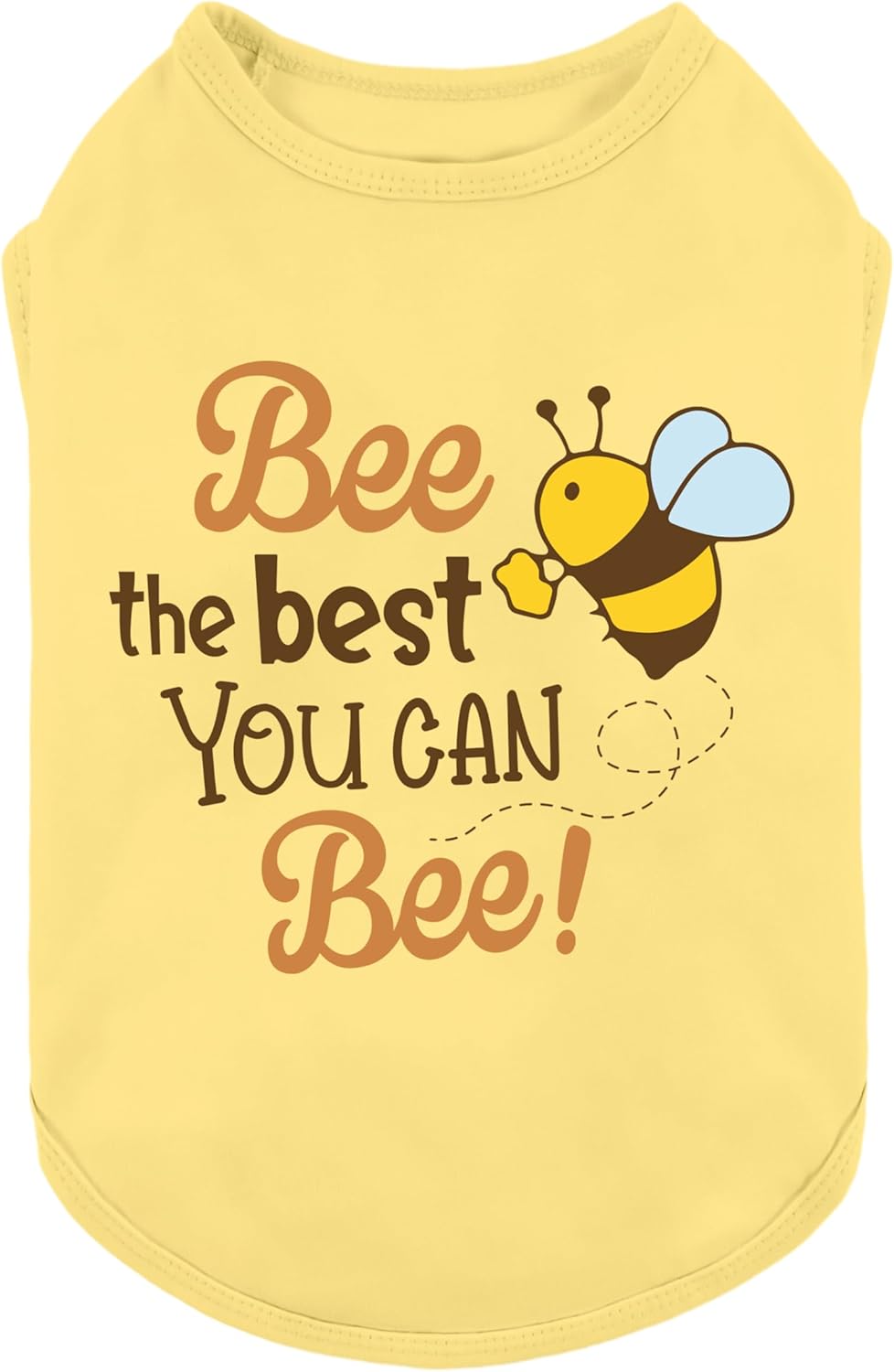 Bee the Best You Can Dog Shirt, Summer Clothes for Small Dogs Boy Girl, Funny Pet Outfit, Yellow, Brown, Blue, XS