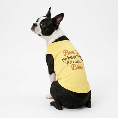 Bee the Best You Can Dog Shirt, Summer Clothes for Small Dogs Boy Girl, Funny Pet Outfit, Yellow, Brown, Blue, XS