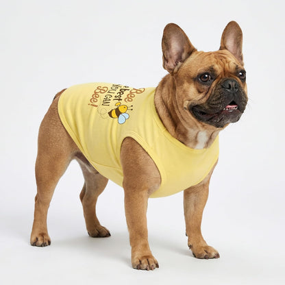 Bee the Best You Can Dog Shirt, Summer Clothes for Small Dogs Boy Girl, Funny Pet Outfit, Yellow, Brown, Blue, XS