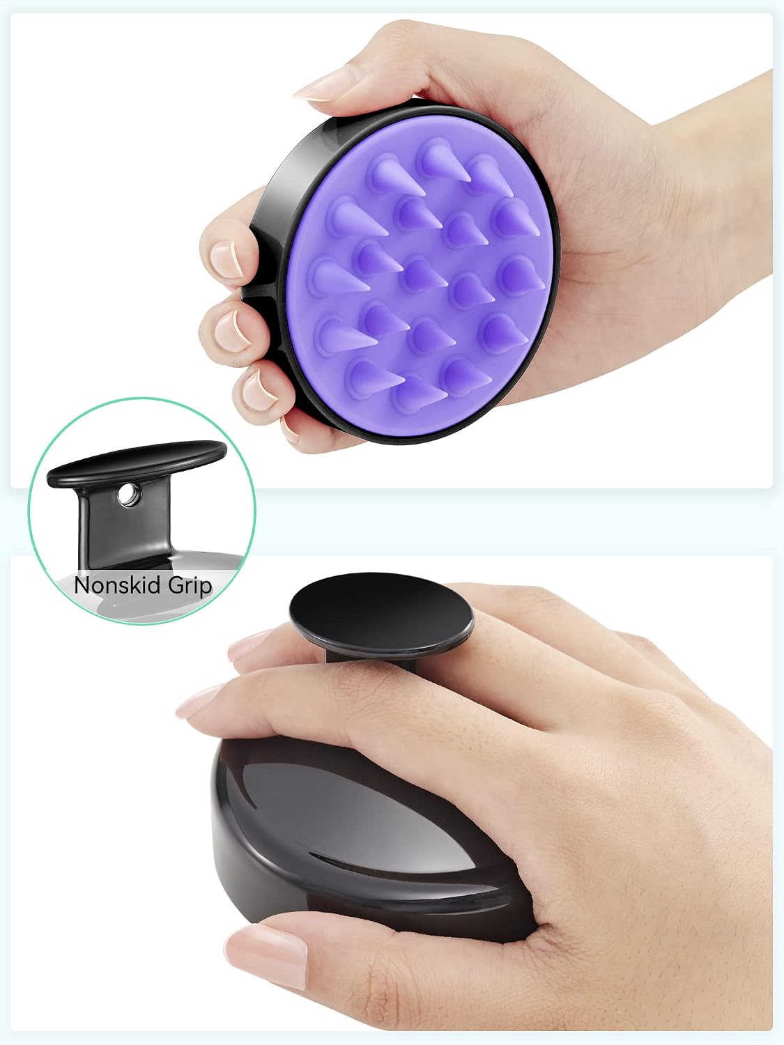 Scalp Massager with Soft Silicone Bristles - Promotes Hair Growth, Exfoliates Scalp, Removes Dandruff, and Enhances Shampoo Cleansing, Yellow