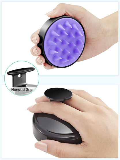 Scalp Massager with Soft Silicone Bristles - Promotes Hair Growth, Exfoliates Scalp, Removes Dandruff, and Enhances Shampoo Cleansing, Yellow