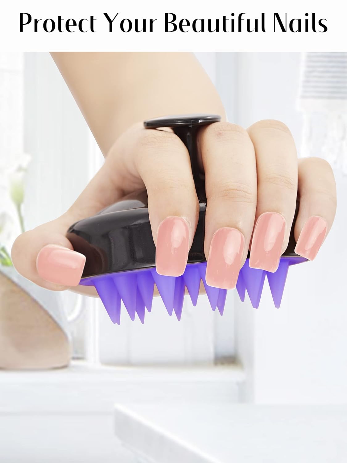 Scalp Massager with Soft Silicone Bristles - Promotes Hair Growth, Exfoliates Scalp, Removes Dandruff, and Enhances Shampoo Cleansing, Yellow