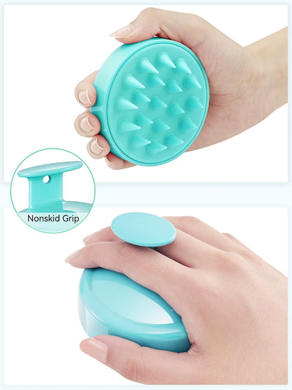 Scalp Massager with Soft Silicone Bristles - Promotes Hair Growth, Exfoliates Scalp, Removes Dandruff, and Enhances Shampoo Cleansing, Yellow