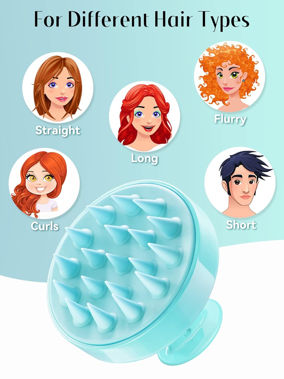 Scalp Massager with Soft Silicone Bristles - Promotes Hair Growth, Exfoliates Scalp, Removes Dandruff, and Enhances Shampoo Cleansing, Yellow