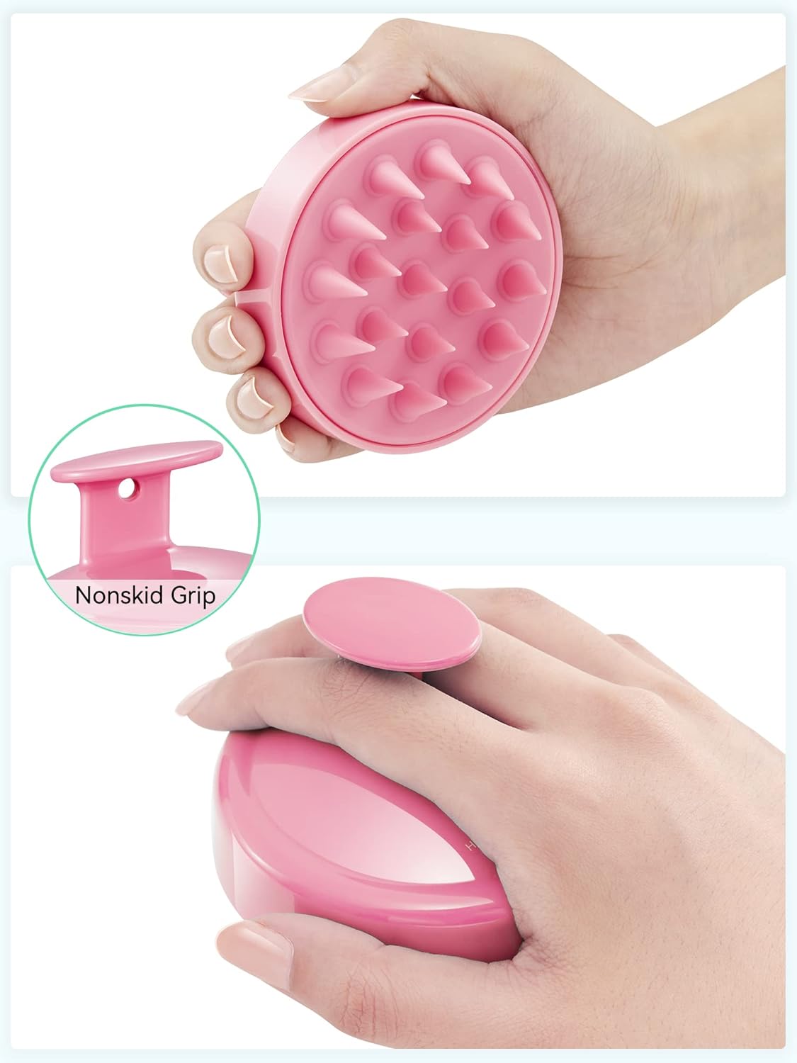 Scalp Massager with Soft Silicone Bristles - Promotes Hair Growth, Exfoliates Scalp, Removes Dandruff, and Enhances Shampoo Cleansing, Yellow