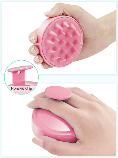 Scalp Massager with Soft Silicone Bristles - Promotes Hair Growth, Exfoliates Scalp, Removes Dandruff, and Enhances Shampoo Cleansing, Yellow