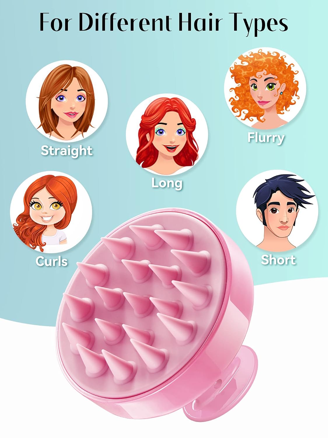Scalp Massager with Soft Silicone Bristles - Promotes Hair Growth, Exfoliates Scalp, Removes Dandruff, and Enhances Shampoo Cleansing, Yellow