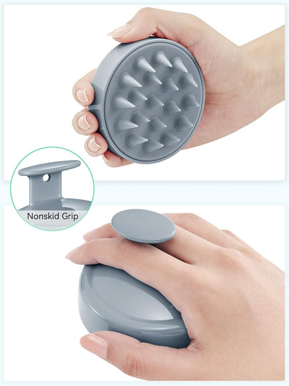 Scalp Massager with Soft Silicone Bristles - Promotes Hair Growth, Exfoliates Scalp, Removes Dandruff, and Enhances Shampoo Cleansing, Yellow