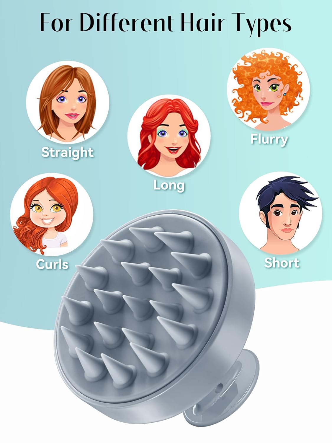 Scalp Massager with Soft Silicone Bristles - Promotes Hair Growth, Exfoliates Scalp, Removes Dandruff, and Enhances Shampoo Cleansing, Yellow