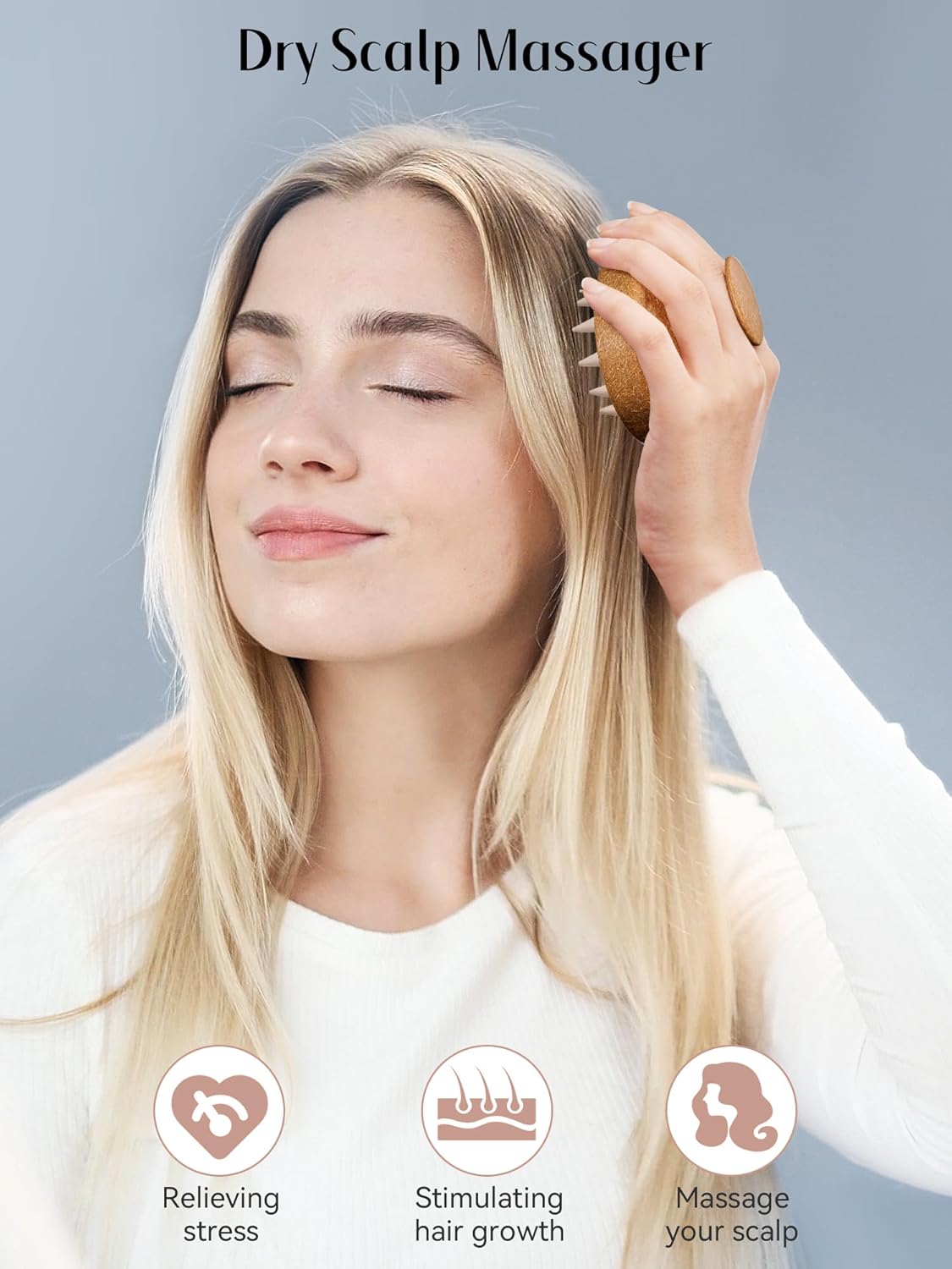 Scalp Massager with Soft Silicone Bristles - Promotes Hair Growth, Exfoliates Scalp, Removes Dandruff, and Enhances Shampoo Cleansing, Yellow