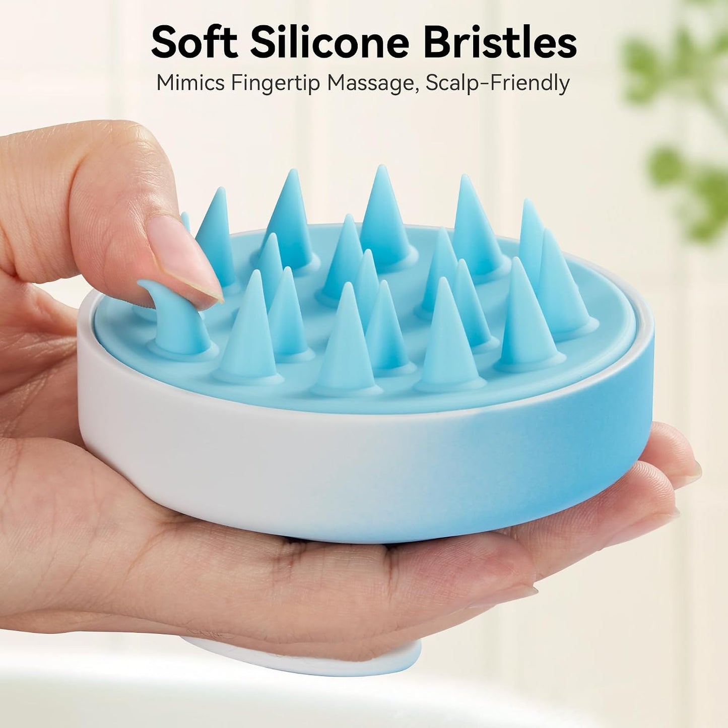 Scalp Massager with Soft Silicone Bristles - Promotes Hair Growth, Exfoliates Scalp, Removes Dandruff, and Enhances Shampoo Cleansing, Yellow