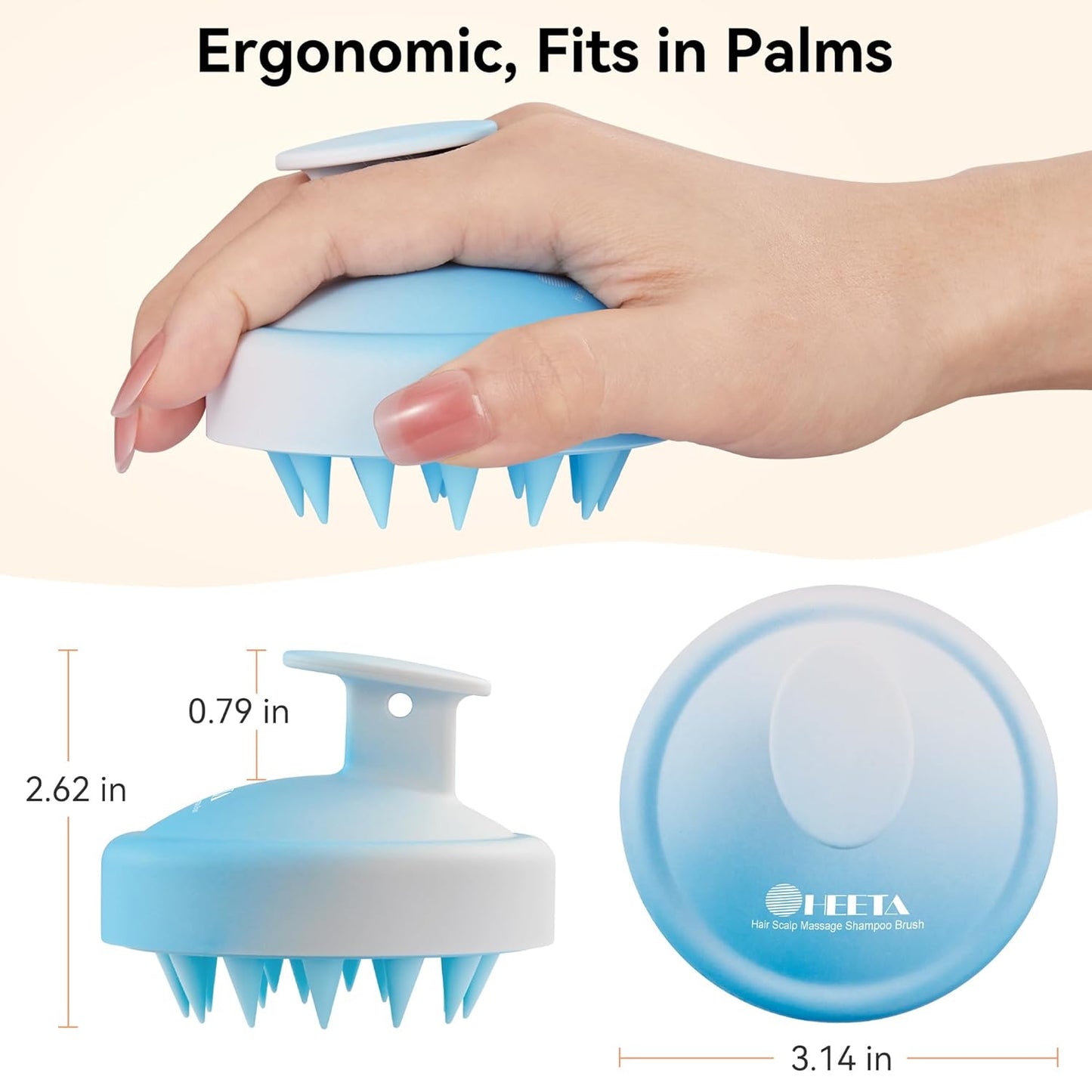 Scalp Massager with Soft Silicone Bristles - Promotes Hair Growth, Exfoliates Scalp, Removes Dandruff, and Enhances Shampoo Cleansing, Yellow