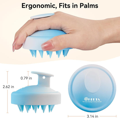 Scalp Massager with Soft Silicone Bristles - Promotes Hair Growth, Exfoliates Scalp, Removes Dandruff, and Enhances Shampoo Cleansing, Yellow