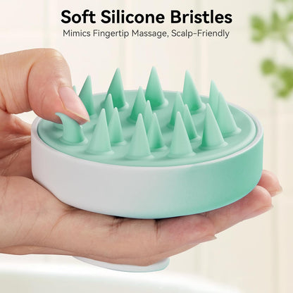 Scalp Massager with Soft Silicone Bristles - Promotes Hair Growth, Exfoliates Scalp, Removes Dandruff, and Enhances Shampoo Cleansing, Yellow
