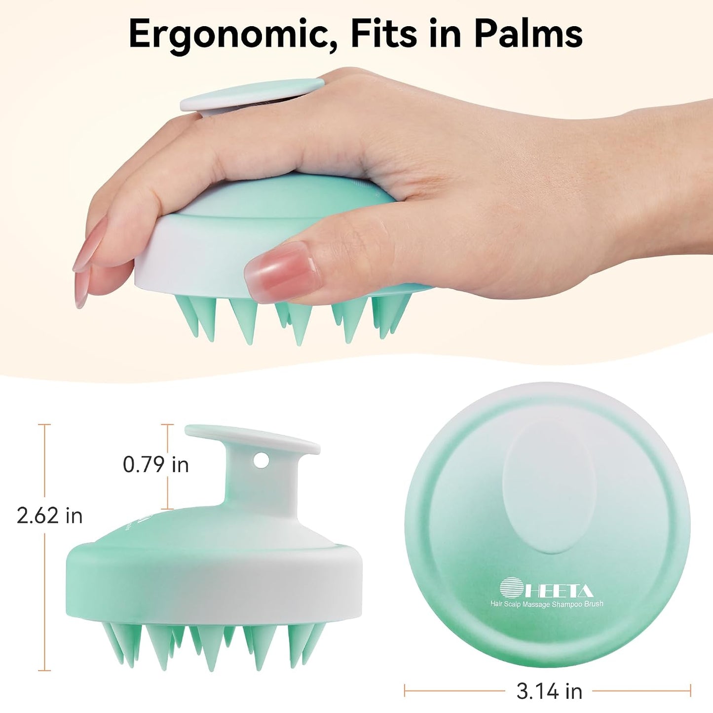 Scalp Massager with Soft Silicone Bristles - Promotes Hair Growth, Exfoliates Scalp, Removes Dandruff, and Enhances Shampoo Cleansing, Yellow