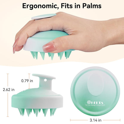 Scalp Massager with Soft Silicone Bristles - Promotes Hair Growth, Exfoliates Scalp, Removes Dandruff, and Enhances Shampoo Cleansing, Yellow