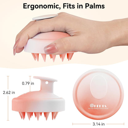 Scalp Massager with Soft Silicone Bristles - Promotes Hair Growth, Exfoliates Scalp, Removes Dandruff, and Enhances Shampoo Cleansing, Yellow