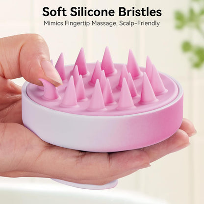 Scalp Massager with Soft Silicone Bristles - Promotes Hair Growth, Exfoliates Scalp, Removes Dandruff, and Enhances Shampoo Cleansing, Yellow