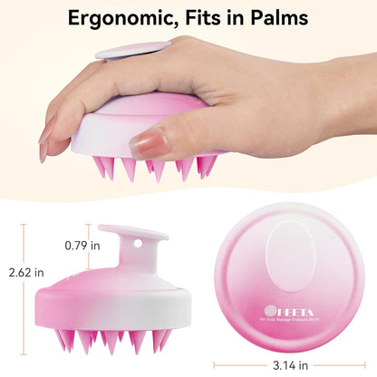 Scalp Massager with Soft Silicone Bristles - Promotes Hair Growth, Exfoliates Scalp, Removes Dandruff, and Enhances Shampoo Cleansing, Yellow