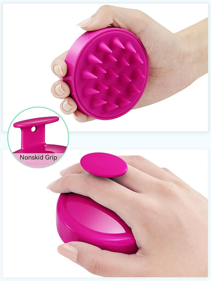 Scalp Massager with Soft Silicone Bristles - Promotes Hair Growth, Exfoliates Scalp, Removes Dandruff, and Enhances Shampoo Cleansing, Yellow