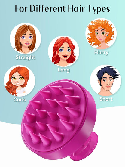 Scalp Massager with Soft Silicone Bristles - Promotes Hair Growth, Exfoliates Scalp, Removes Dandruff, and Enhances Shampoo Cleansing, Yellow