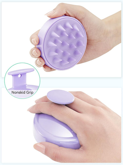 Scalp Massager with Soft Silicone Bristles - Promotes Hair Growth, Exfoliates Scalp, Removes Dandruff, and Enhances Shampoo Cleansing, Yellow