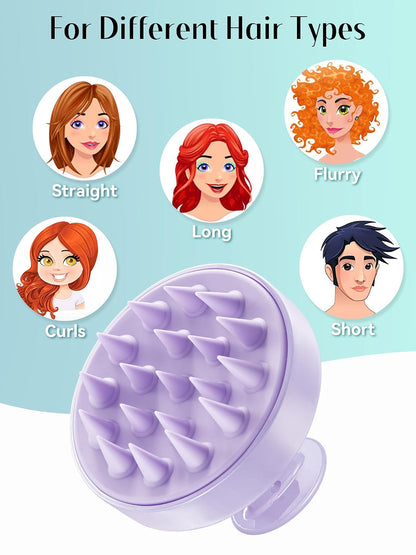 Scalp Massager with Soft Silicone Bristles - Promotes Hair Growth, Exfoliates Scalp, Removes Dandruff, and Enhances Shampoo Cleansing, Yellow