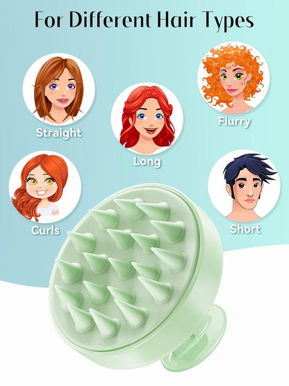 Scalp Massager with Soft Silicone Bristles - Promotes Hair Growth, Exfoliates Scalp, Removes Dandruff, and Enhances Shampoo Cleansing, Yellow